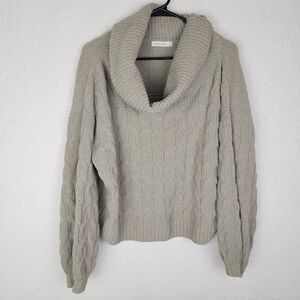 MOON & MADISON Cropped Boxy Fit Cable Knit Cowl Neck Sweater M